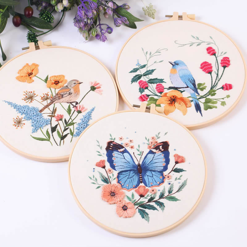 【Free Tool Kit】DIY Animal Embroidery Cross-Stitch Kit Includes cotton fabric, pattern, needles, threads, and more.Free tutorials included, perfect for home décor.
