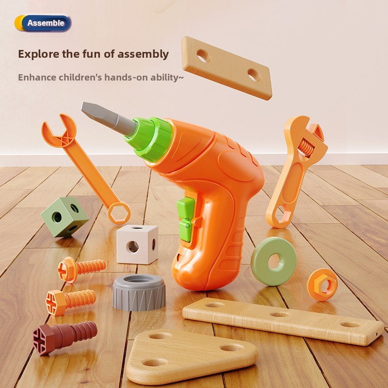 158-Pcs Kids' Educational Pretend Play Repair Tool Kit – STEM Building Toys with Screwdrivers and Nuts(with Electric Drill)