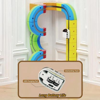68 PCS Magnetic Track Car Set!Rich Accessories for Free DIY&Imaginative Play-Multiple Fun Modes,Safe Non-Toxic Materials,Easy Assembly/Disassembly.electric train set train tracks electric train set for kids electric train toys train set for kids ages 4-8
