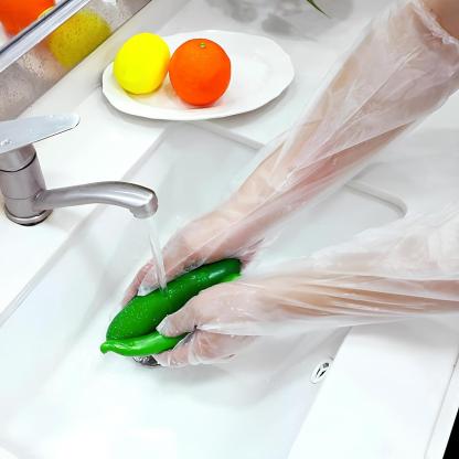 10Pairs Long Gloves for Cleaning - Extra Long Disposable Cleaning Gloves 23.6 Inches Reusable Long Sleeve Gloves Waterproof for Kitchen Cooking Household Dishwashing