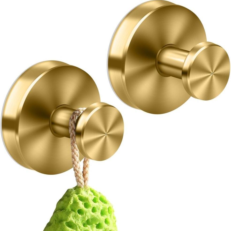 2-Pack Suction Cup Hooks, suitable for shower rooms, bathrooms, kitchens, glass doors, mirrors, tiles, and other surfaces.