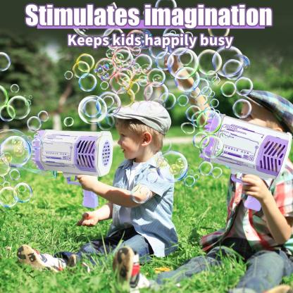 Bubble Machine Bubble Blaster Toys for Kids Bubble Maker with 69 Holes and Colorful Lights