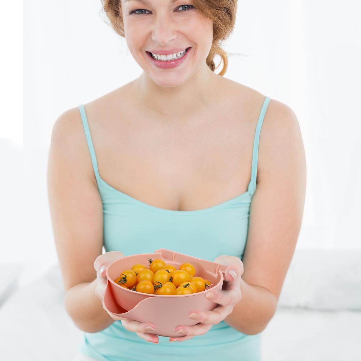 Pistachio Bowl – Double-Layer Fruit & Nut Storage Bowl, BPA-Free, Versatile Snack & Fruit Bowl with Drainage, Suitable for Kitchen & Dining