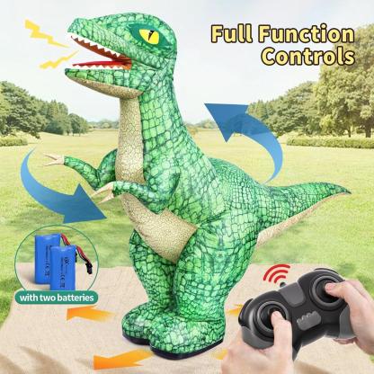 2.4GHZ Remote Control Inflatable Dinosaur Toy, Electric Toy Dinosaur with 360°Rotation and Sound Effects,Rechargeable Walking Dinosaur Toy, Birthday Gifts for Boys Kids Age 6-8 8-12