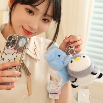 Genuine flipping giant panda tummy doll transformed into simulated penguin elephant rabbit raccoon plush toy gift