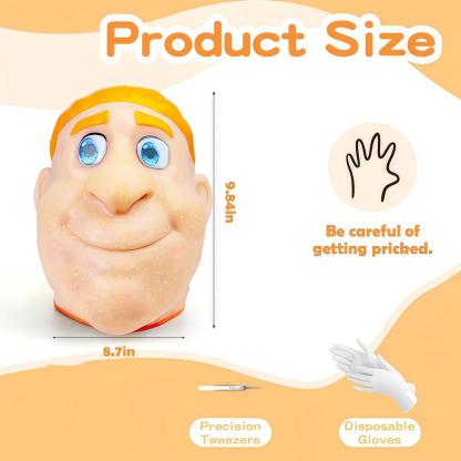 Pimple Popping Simulator Giant Head Refillable Squeeze Toy for Stress Relief Realistic Press Simulation with Reusable Design & Specialized Tools