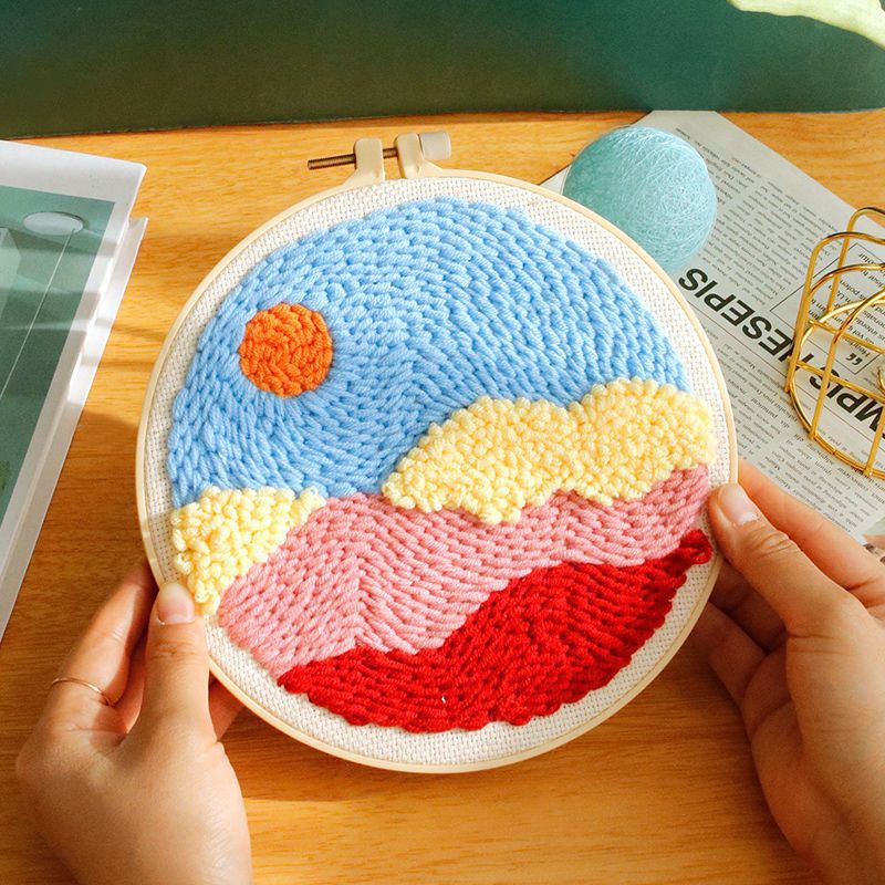 【Free Tool Kit Included】Home-Style DIY Embroidery Cross-Stitch Kit — Includes Cotton Fabric, Pattern Chart, Needles, Threads, and More.Comes with Free Embroidery Tutorials and Features Designs Perfect for Home Décor