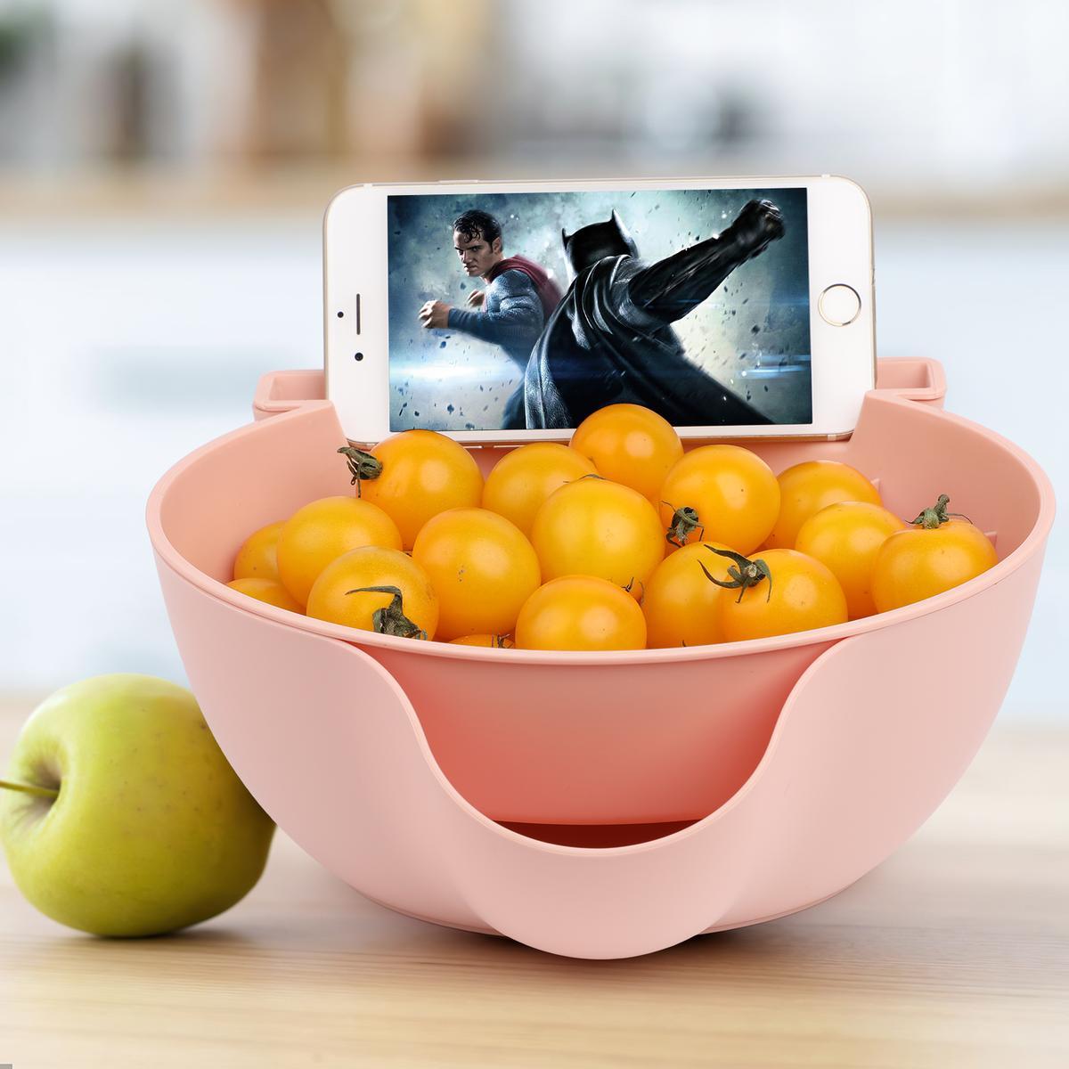 Pistachio Bowl – Double-Layer Fruit & Nut Storage Bowl, BPA-Free, Versatile Snack & Fruit Bowl with Drainage, Suitable for Kitchen & Dining