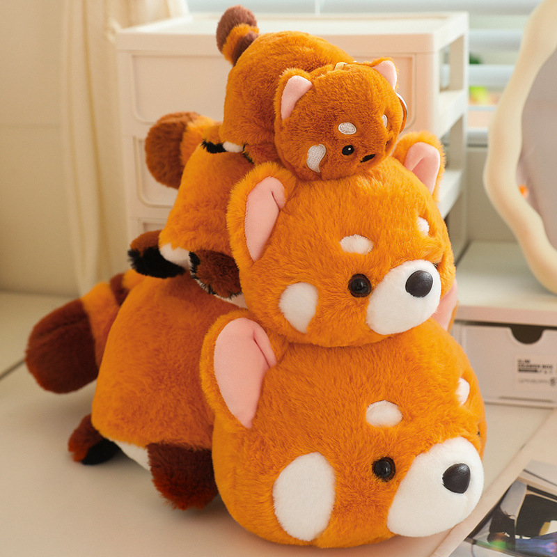 Genuine flipping giant panda tummy doll transformed into simulated penguin elephant rabbit raccoon plush toy gift