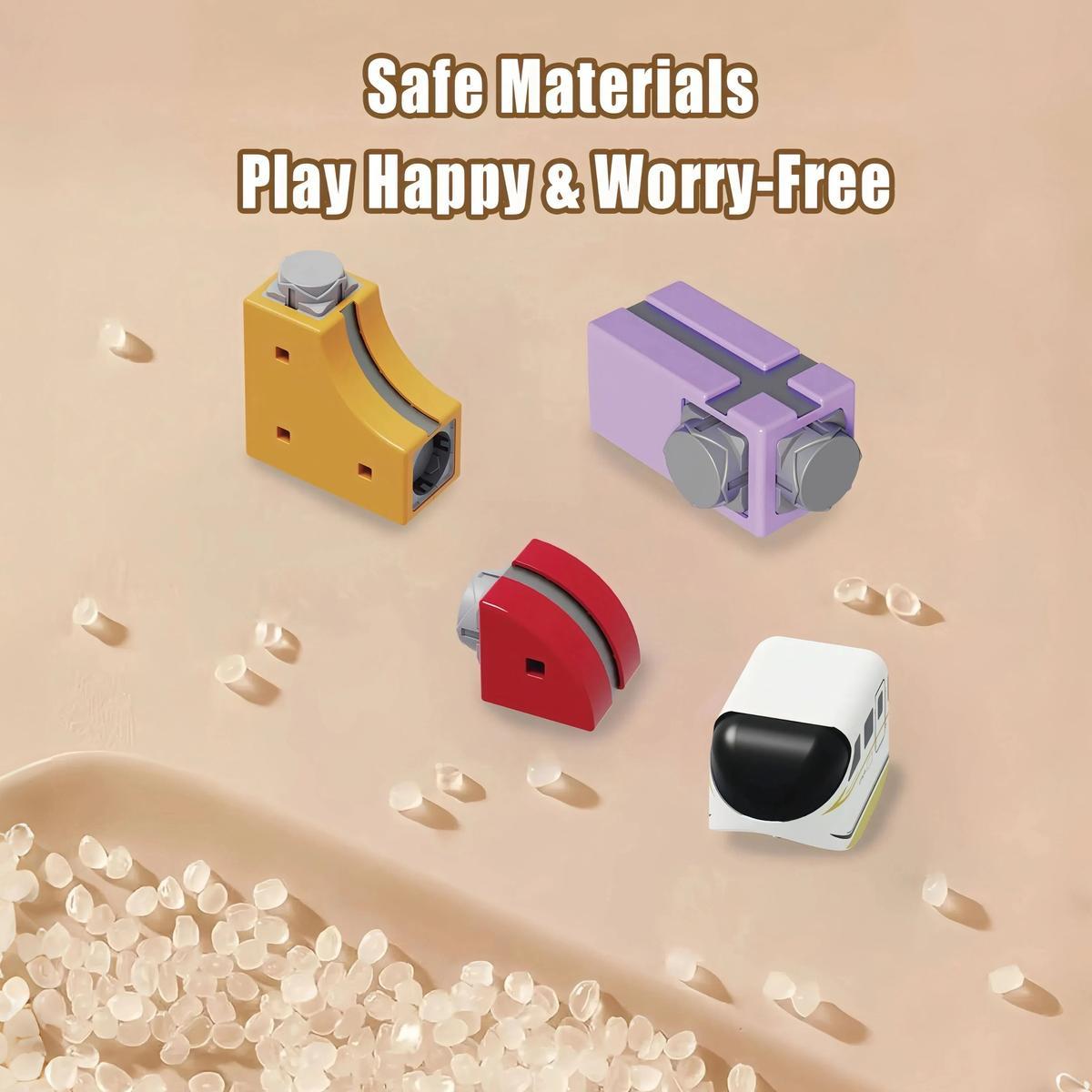 68 PCS Magnetic Track Car Set!Rich Accessories for Free DIY&Imaginative Play-Multiple Fun Modes,Safe Non-Toxic Materials,Easy Assembly/Disassembly.electric train set train tracks electric train set for kids electric train toys train set for kids ages 4-8