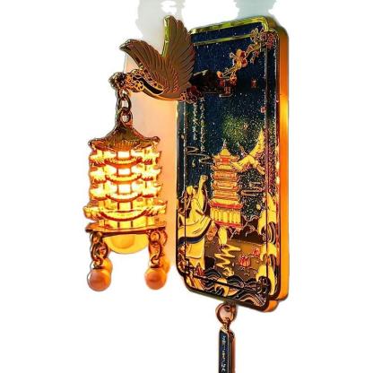 Luminous Yellow Crane Tower Fridge Magnet – Wuhan Souvenir Alloy Ornament, Glow-in-the-Dark Magnet, Creative Toy & Small Gift
