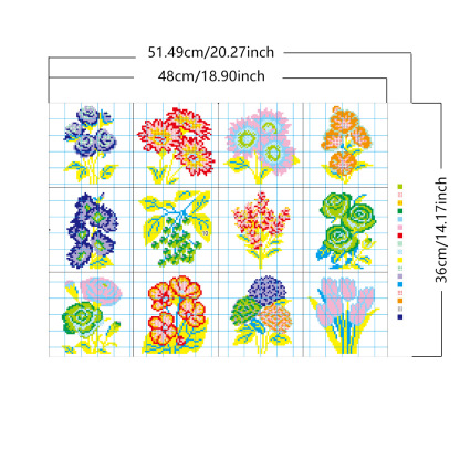 【Free Embroidery Tool Kit Included】12-Piece Floral DIY Embroidery Patterns, Perfect for Dining Room and Kitchen Décor, Includes Step-by-Step Embroidery Tutorial, Easy for Beginners