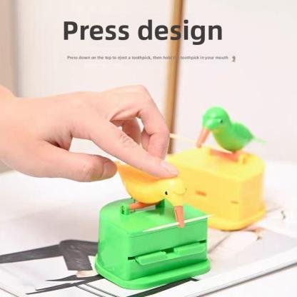 Bird Toothpick Holder Box – Fully Automatic Children's Toy, Creative Bird Pecking Smart Toothpick Dispenser, High-Quality Material, Odor-Free