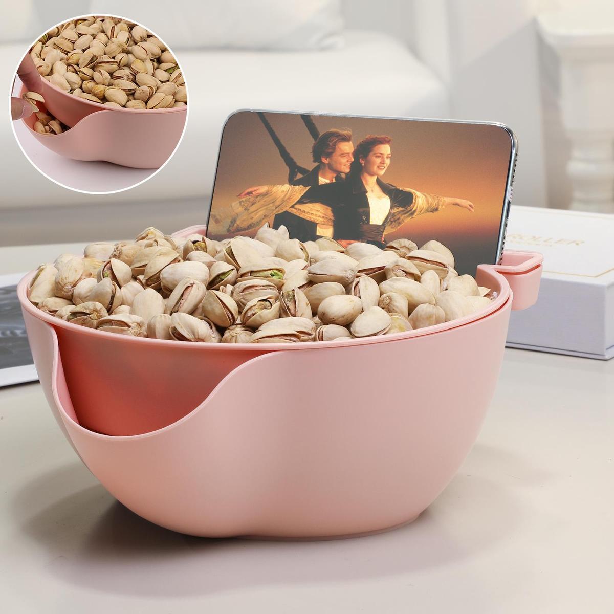 Pistachio Bowl – Double-Layer Fruit & Nut Storage Bowl, BPA-Free, Versatile Snack & Fruit Bowl with Drainage, Suitable for Kitchen & Dining