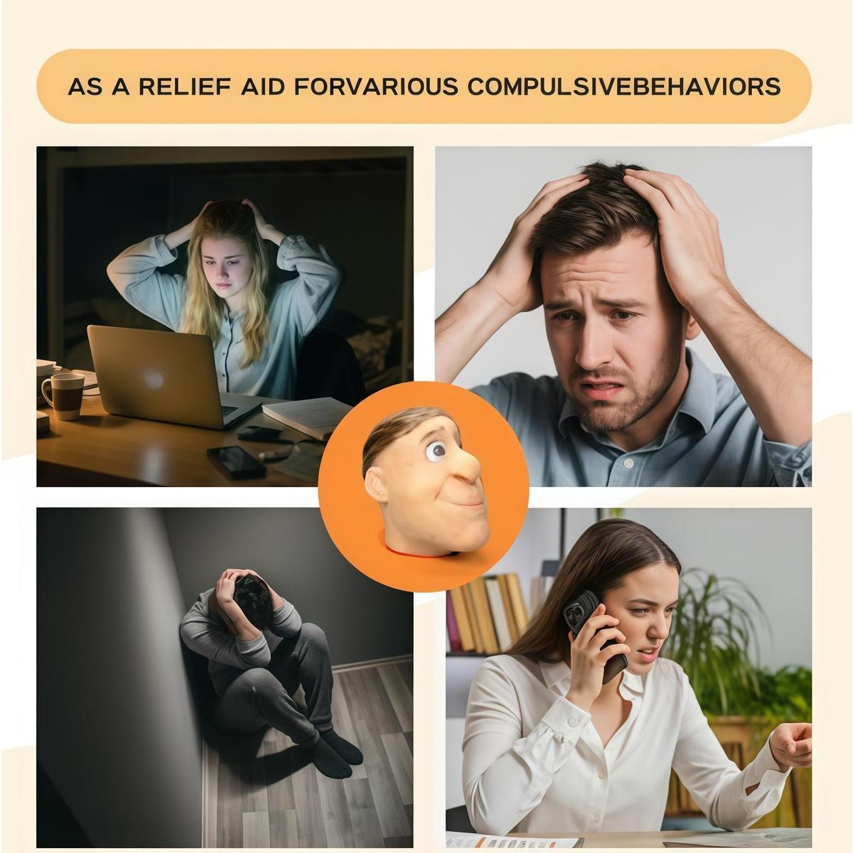 Pimple Popping Simulator Giant Head Refillable Squeeze Toy for Stress Relief Realistic Press Simulation with Reusable Design & Specialized Tools