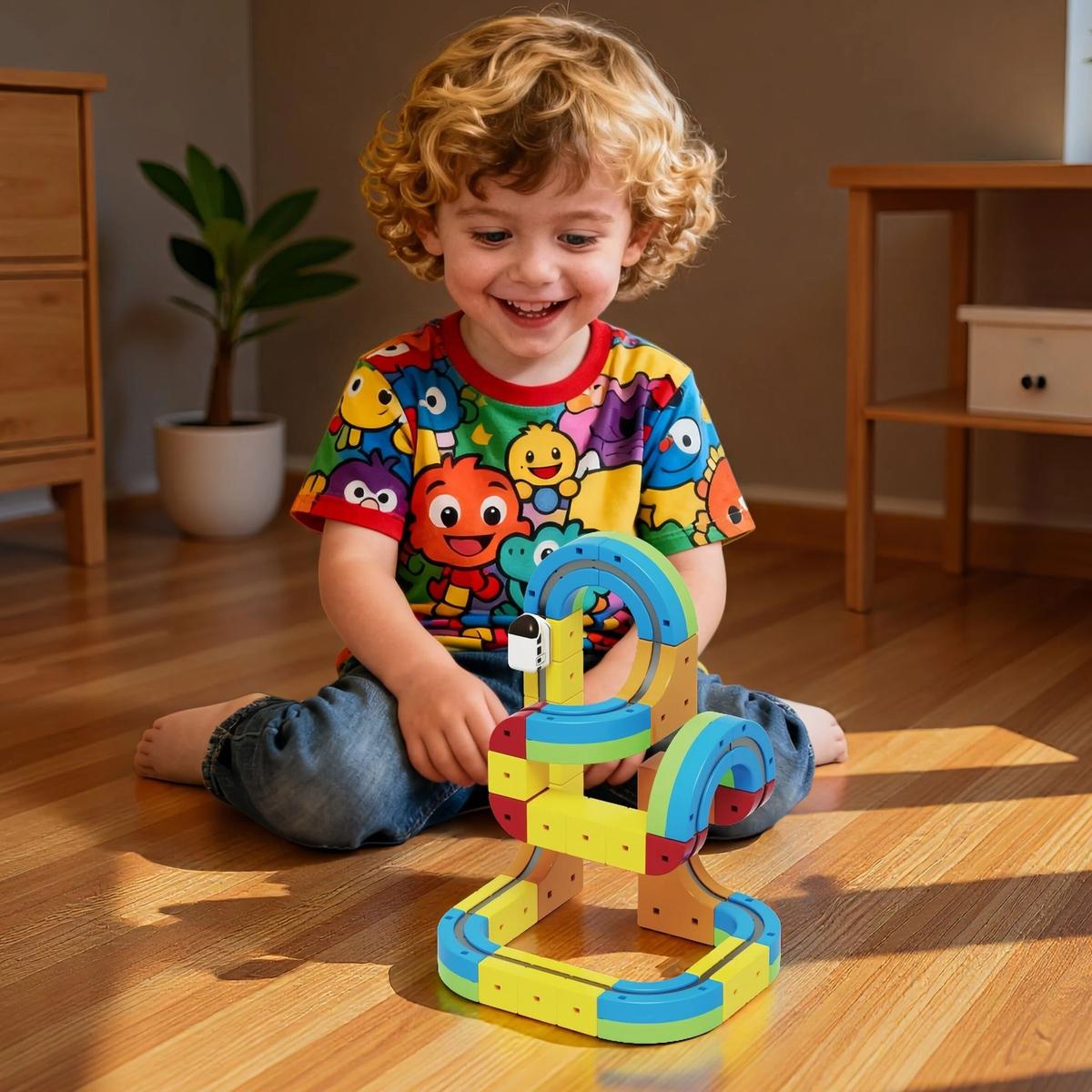 68 PCS Magnetic Track Car Set!Rich Accessories for Free DIY&Imaginative Play-Multiple Fun Modes,Safe Non-Toxic Materials,Easy Assembly/Disassembly.electric train set train tracks electric train set for kids electric train toys train set for kids ages 4-8