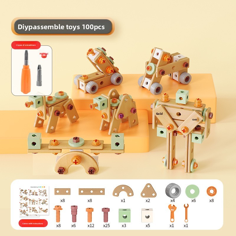 158-Pcs Kids' Educational Pretend Play Repair Tool Kit – STEM Building Toys with Screwdrivers and Nuts(with Electric Drill)