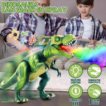 Remote Control T-Rex Dinosaur RC Dinosaur Toy for Kids with Lights, Mist Spray & Realistic Sounds Perfect Gift for Boys