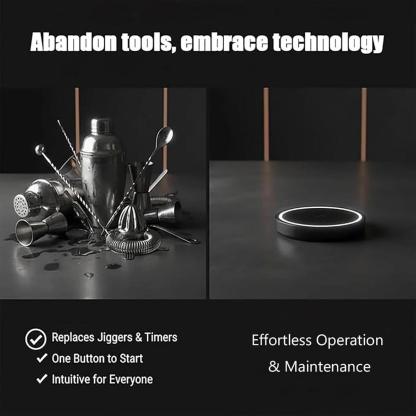 Smart Coaster Cocktail Machine| Portable LED Light Ring| USB-Powered| 12.7cm Diameter, 2.2cm Height