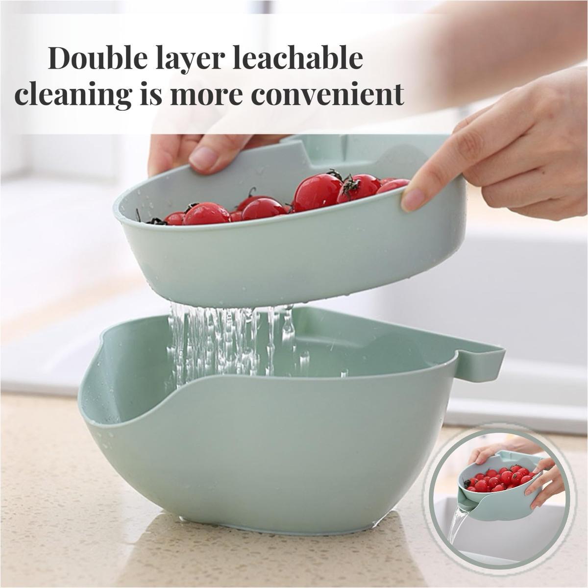 Pistachio Bowl – Double-Layer Fruit & Nut Storage Bowl, BPA-Free, Versatile Snack & Fruit Bowl with Drainage, Suitable for Kitchen & Dining