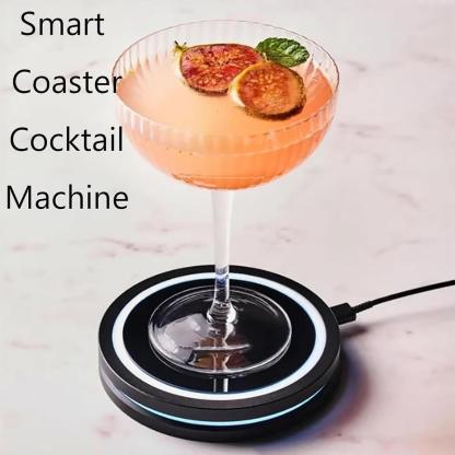Smart Coaster Cocktail Machine| Portable LED Light Ring| USB-Powered| 12.7cm Diameter, 2.2cm Height