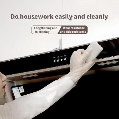 10Pairs Long Gloves for Cleaning - Extra Long Disposable Cleaning Gloves 23.6 Inches Reusable Long Sleeve Gloves Waterproof for Kitchen Cooking Household Dishwashing