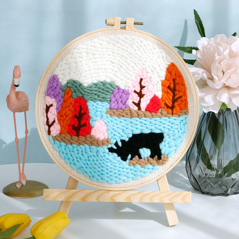 【Free Tool Kit Included】Home-Style DIY Embroidery Cross-Stitch Kit — Includes Cotton Fabric, Pattern Chart, Needles, Threads, and More.Comes with Free Embroidery Tutorials and Features Designs Perfect for Home Décor