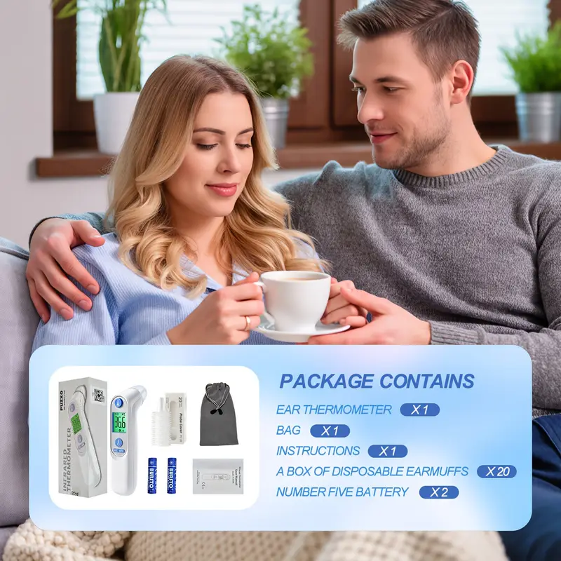 Digitális infravörös hőmérő különböző korosztályi módokkal és fülhőmérőkkel.