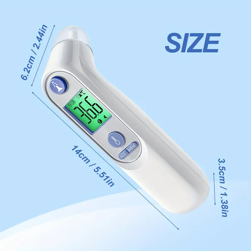 Digitális infravörös hőmérő különböző korosztályi módokkal és fülhőmérőkkel.