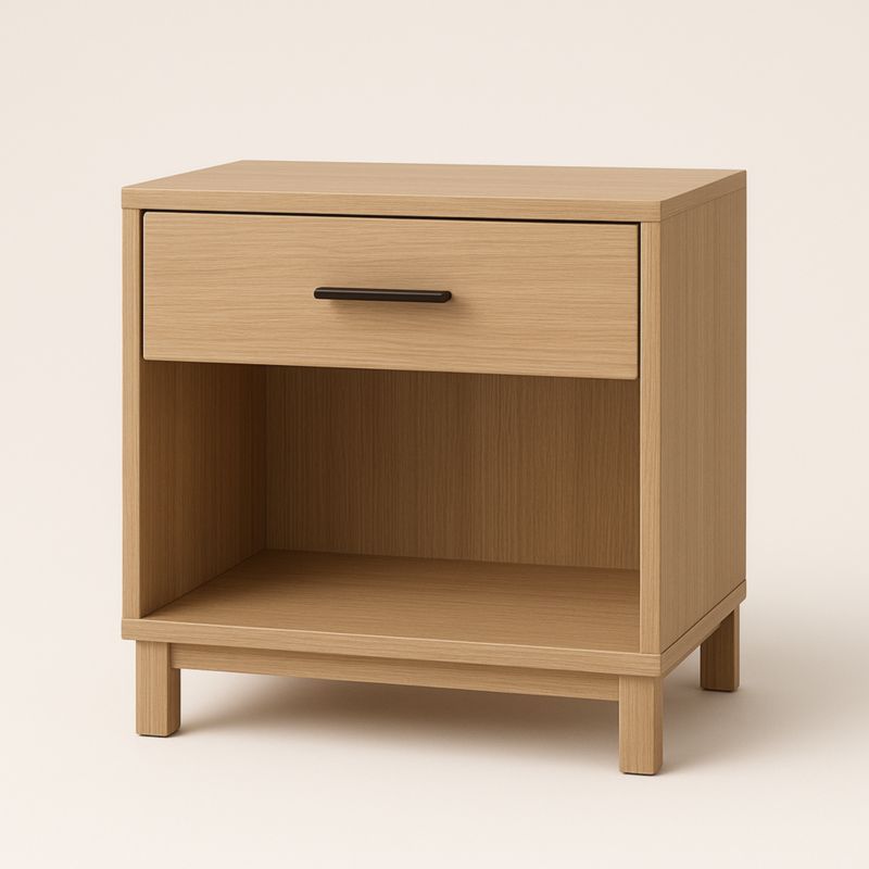 Comodino in Legno Truciolato con Cassetto e Scomparto Aperto 45x35x55 cm