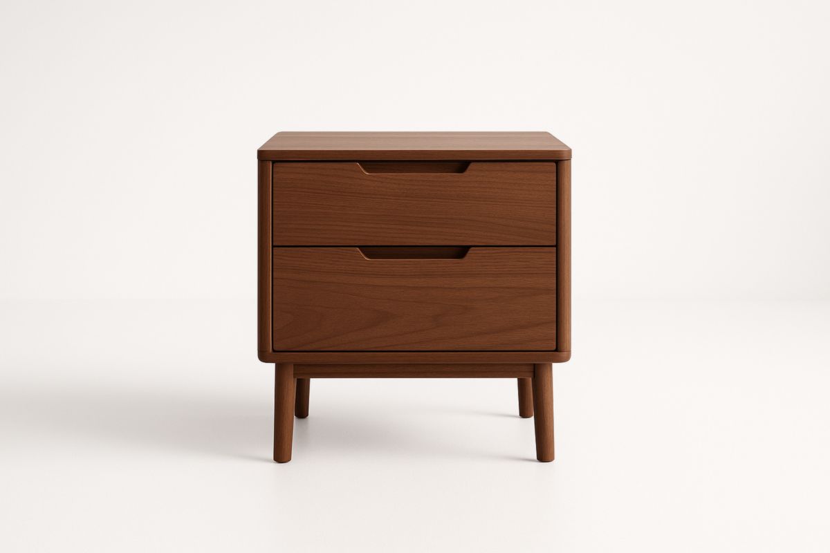 Comodino con 2 cassetti marrone