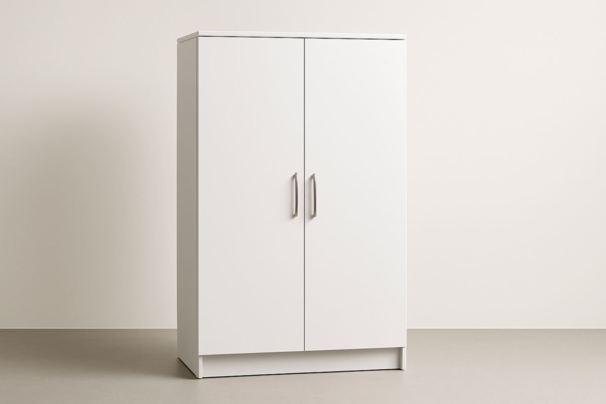 Armadio guardaroba in MDF a 2 ante bianco