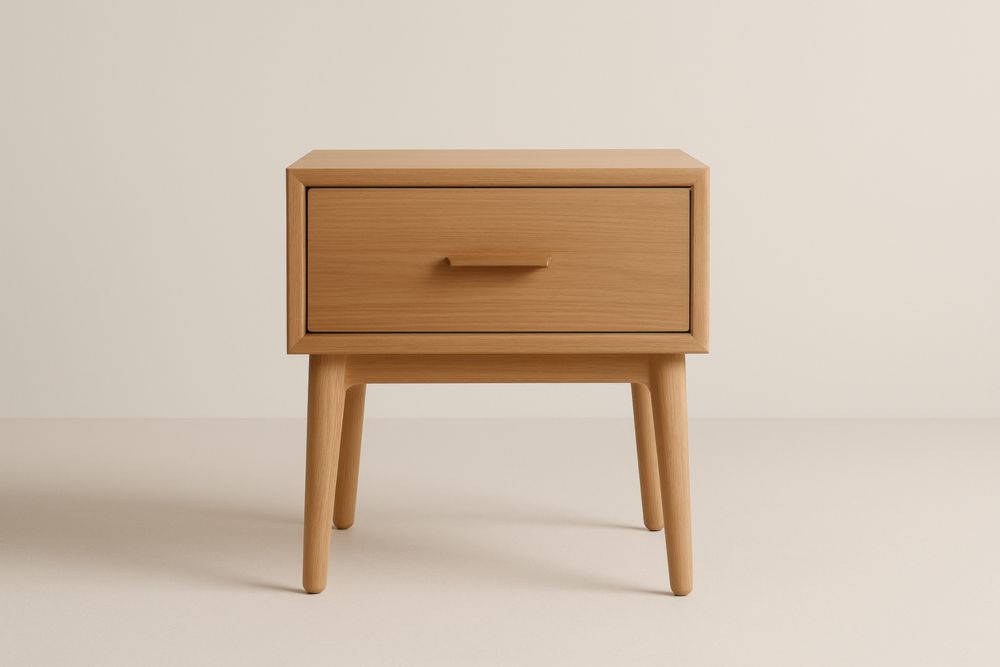 Comodino in Legno Massello con Cassetto