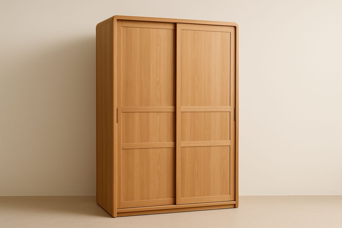 Armadio scorrevole chiaro con due porte