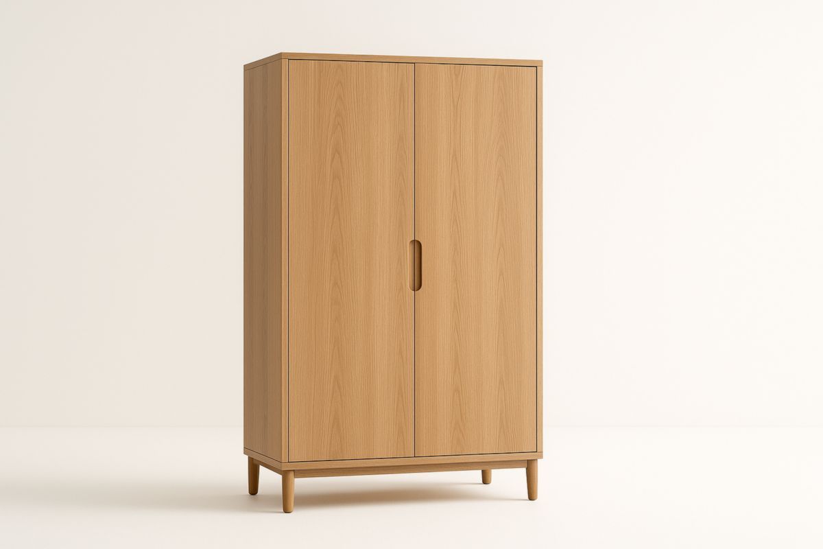 Armadio due ante in legno di rovere