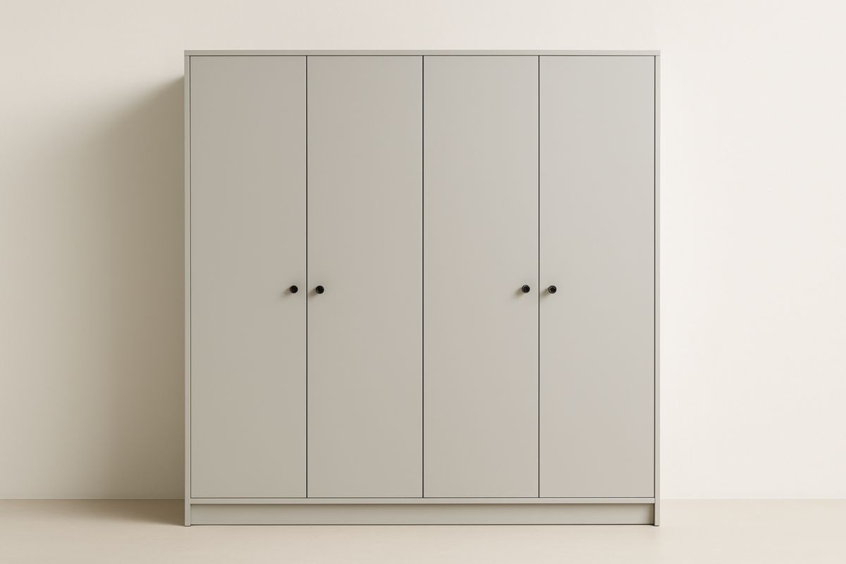 Armadio in MDF Grigio a 4 Ante