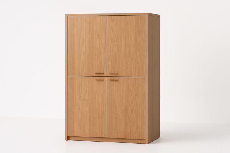 Armadio a 4 Ante in Legno Truciolare Rovere