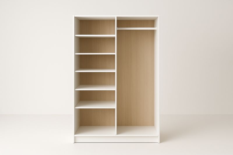 Armadio a 2 Ante con Ripiani in MDF Bianco 100x50x200 cm