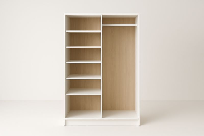 Armadio a 2 Ante con Ripiani in MDF Bianco 100x50x200 cm