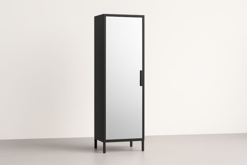 Guardaroba Metallo Nero con Specchio