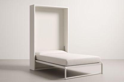 Letto a scomparsa singolo verticale in legno MDF bianco 200x90 cm(Lu×L)