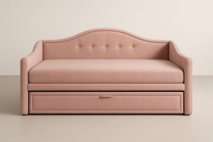 Letto da giorno in microfibra rosa con cassetto 200x80x90 cm(Lu×L×H)