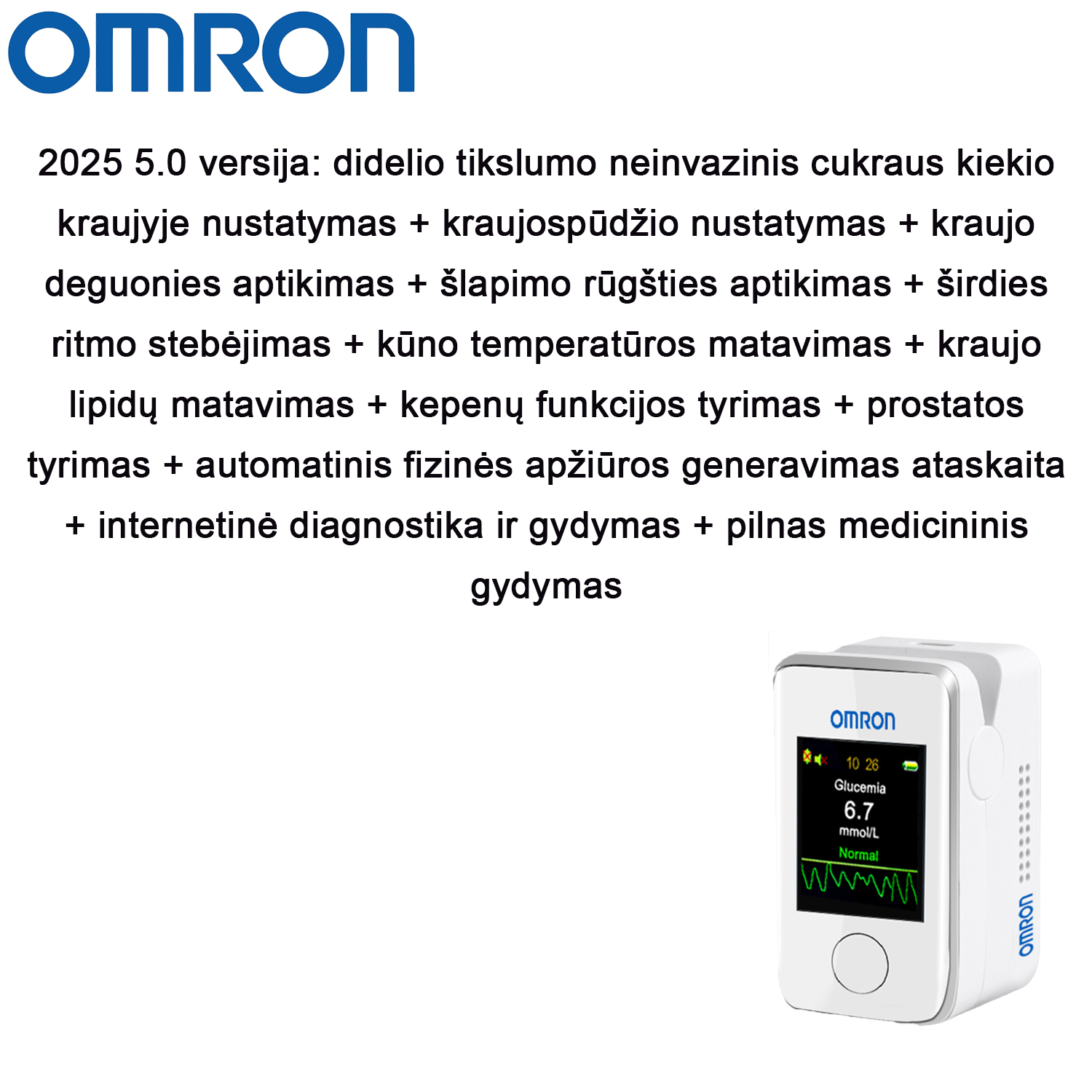 🌟 Neinvazinis didelio tikslumo gliukozės kiekio kraujyje matuoklis - atsisveikink su adatų skausmu, tiksliai stebėk cukraus kiekio kraujyje pokyčius ir lengvai kontroliuok savo sveiką gyvenimą! 💙✨