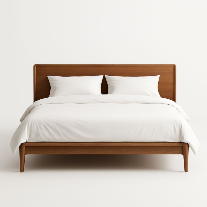 Letto matrimoniale in legno rovere Marrone e Bianco