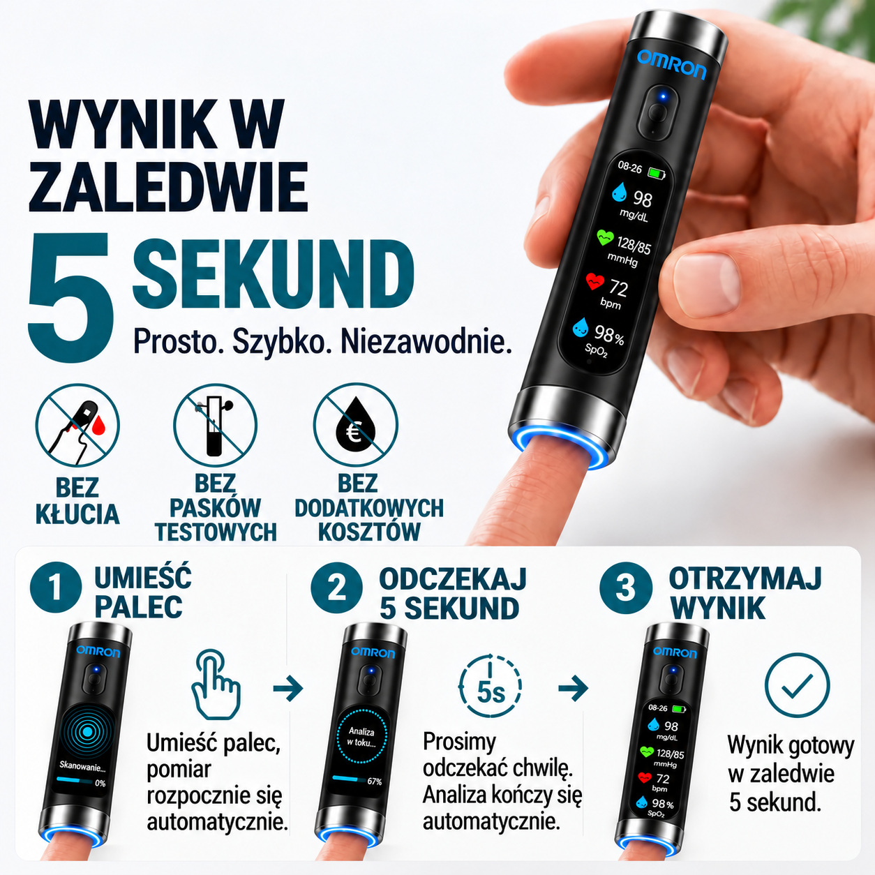 🔥Nem invazív intelligens vércukorszint-követő eszköz 99,9%-os pontossággal