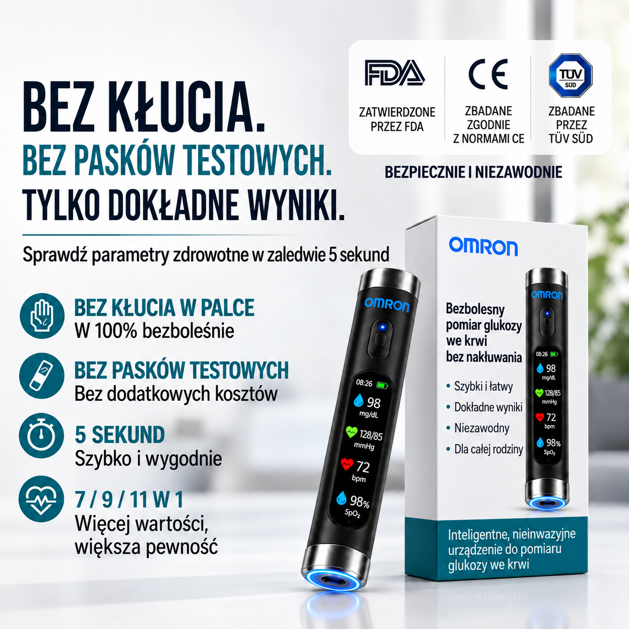 🔥Nem invazív intelligens vércukorszint-követő eszköz 99,9%-os pontossággal