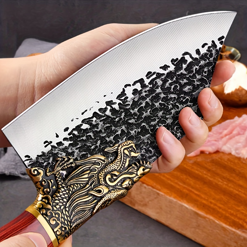 Conjunto de 3, faca de cozinha, faca de corte, faca de carne, acampamento ao ar livre, faca de corte forjada