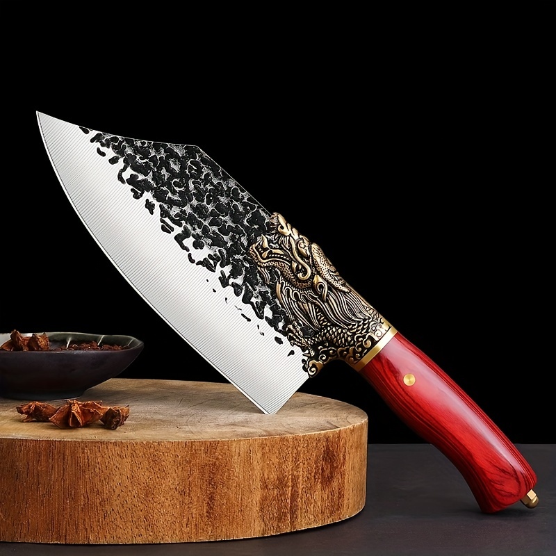 Conjunto de 3, faca de cozinha, faca de corte, faca de carne, acampamento ao ar livre, faca de corte forjada