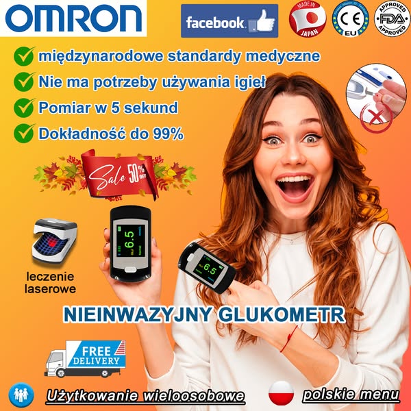 🌟 Nieinwazyjny Glukometr Omron – Pomiar w 5 Sekund ⏱️, Dokładność aż 99% ✅!