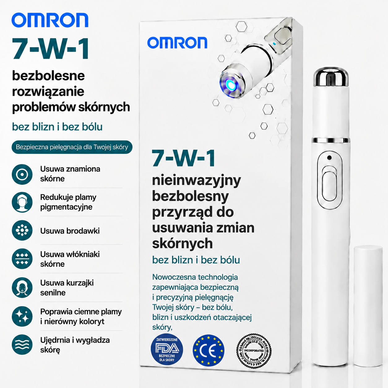 Multifunkční pero na odstraňování znamének po celém těle Omron™ – nejnovější model 2026, bezbolestné a neinvazivní řešení pro péči o pokožku. Umožňuje rychlé odstranění znamének z pohodlí vašeho domova, a to zcela bez jizev. Vyrobeno v USA.